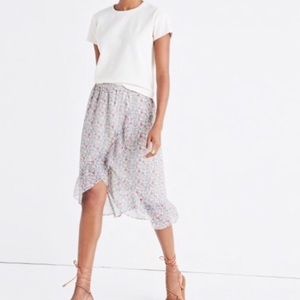 Madewell Floral Ruffle Wrap Floral Skirt